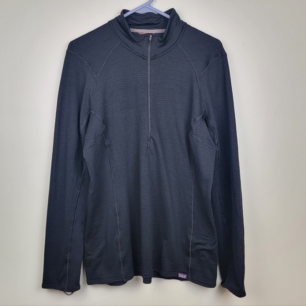 PATAGONIA Thermal Weight Capilene Baselayer Polartec Black 1/2 Zip Women's XL